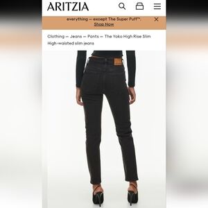 Aritzia Denim Forum the Yoko High-rise slim jeans,Black eyeliner,26/28L